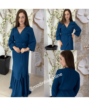 Vestido Envelope Rafaela Azul Vestido Envelope Rafaela Azul